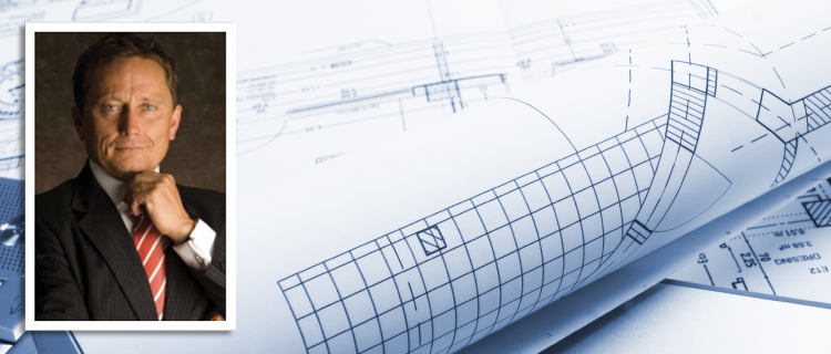 Image of Christopher W. von Prack and some Blueprints in the background